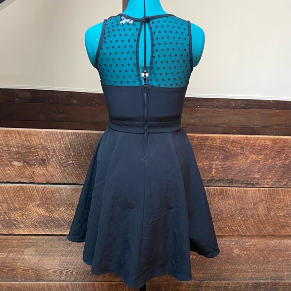 Vintage Y2K Delias Semi Formal Skater Dress w/ Polka Dot Mesh & Goth Vibes - Picture 8 of 10